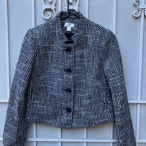LOFT Black and White Tweed Jacket